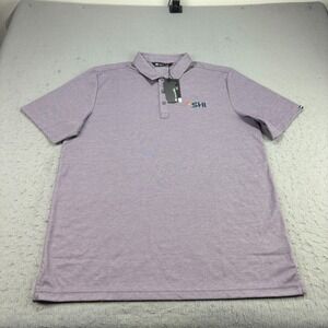 Travis Mathew Polo Shirt Mens XL‎ Purple Oceanside Heather Golf Performance NEW